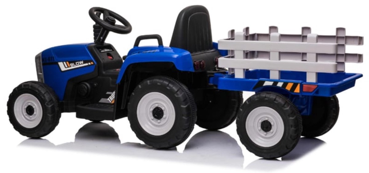 Tractor Blauw 12v Blauw - 1 persoons - incl. rubberen banden en softstart systeem | Elektrische kinderauto - Inclusief afstandsbediening - Gratis verzending - KiddoCars